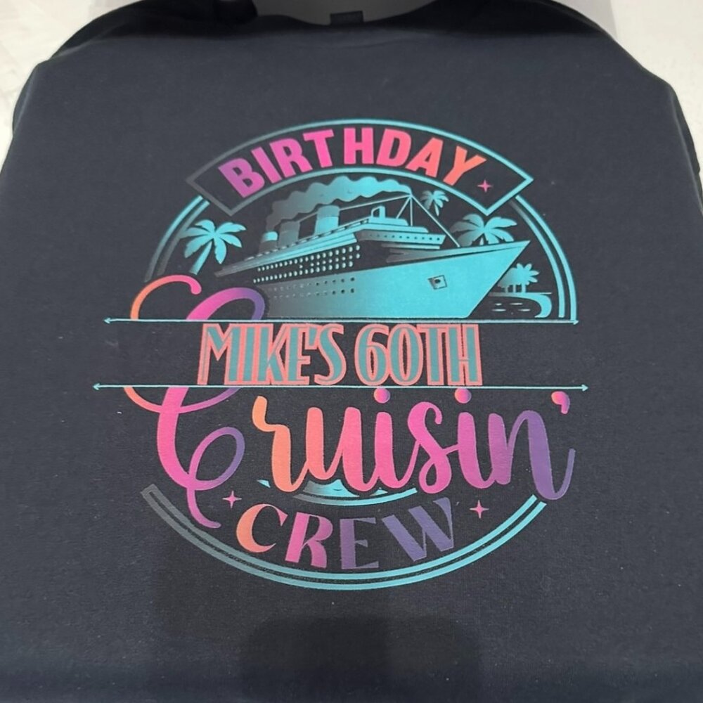 2 sided Custom Name Cruise Crew Happy Birthday trip for group